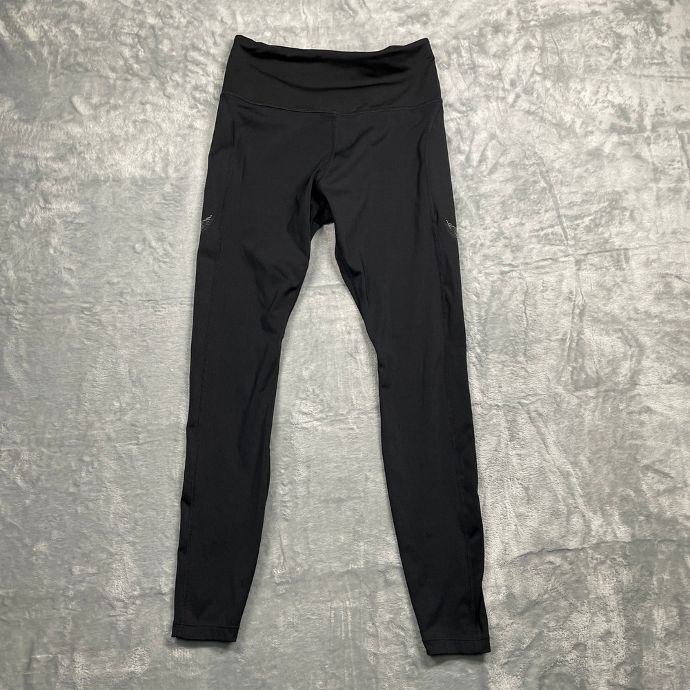 Nike Dri-FIT Running Leggings Womens Black Reflective Drawstring S